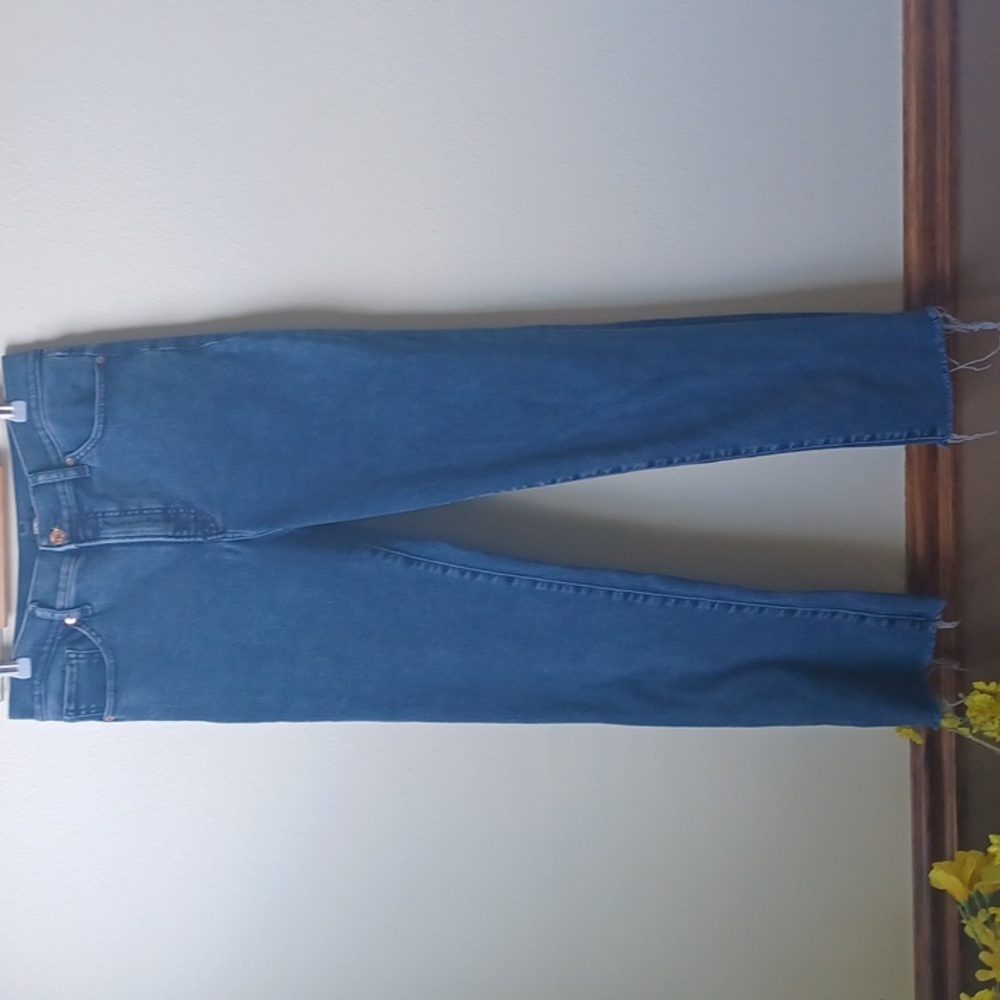 Express 90s High Rise Raw Hem Slim Denim Jeans Size 12